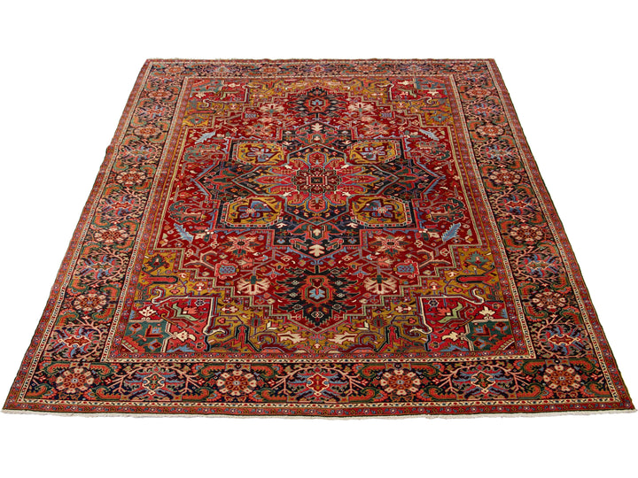 Antique Heriz Wool Rug 10 X 14
