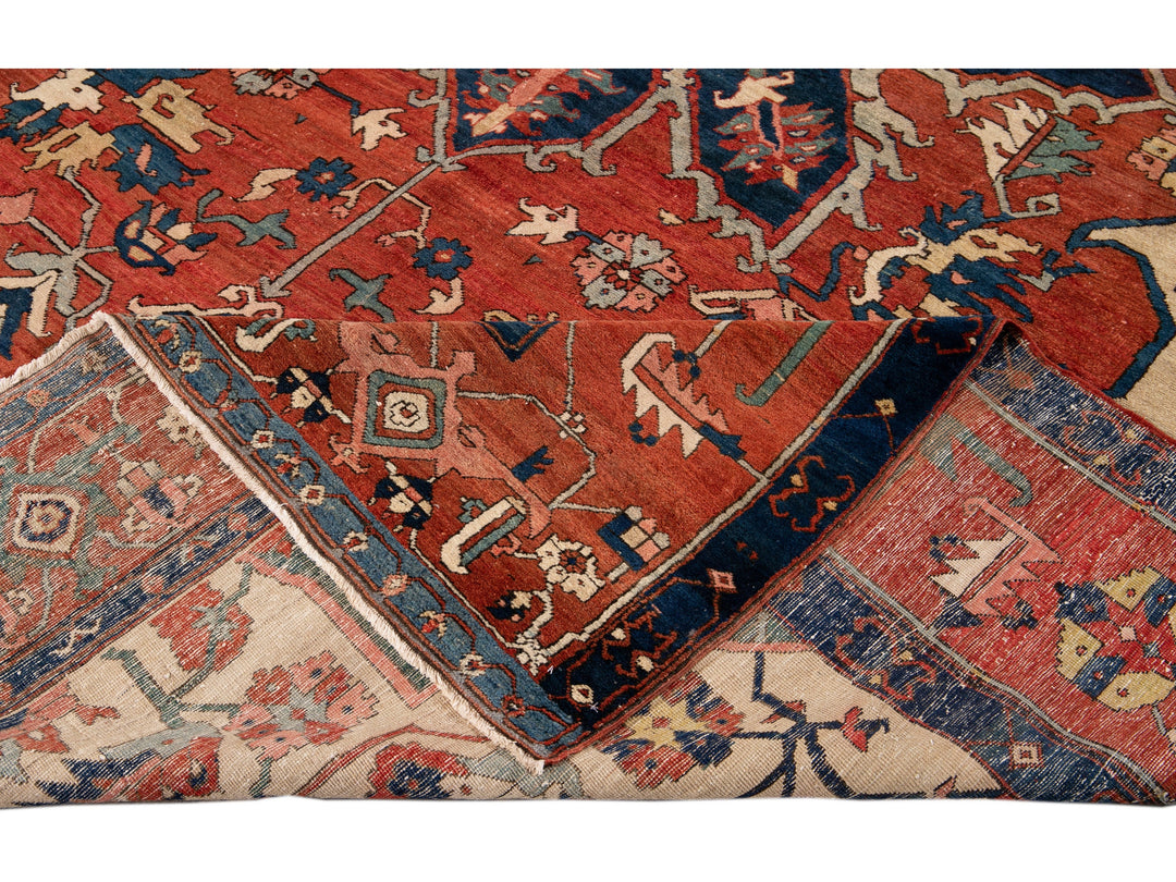 Antique Serapi Wool Rug 10 X 13