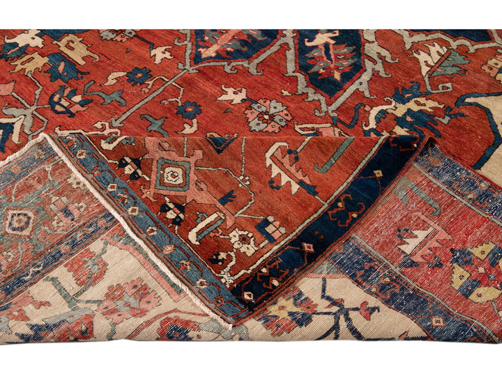 Antique Serapi Wool Rug 10 X 13