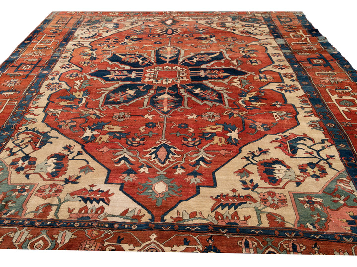 Antique Serapi Wool Rug 10 X 13