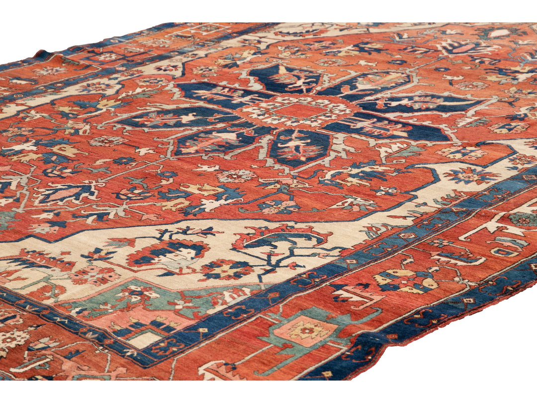 Antique Serapi Wool Rug 10 X 13