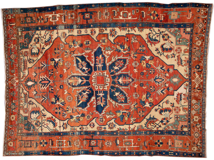 Antique Serapi Wool Rug 10 X 13