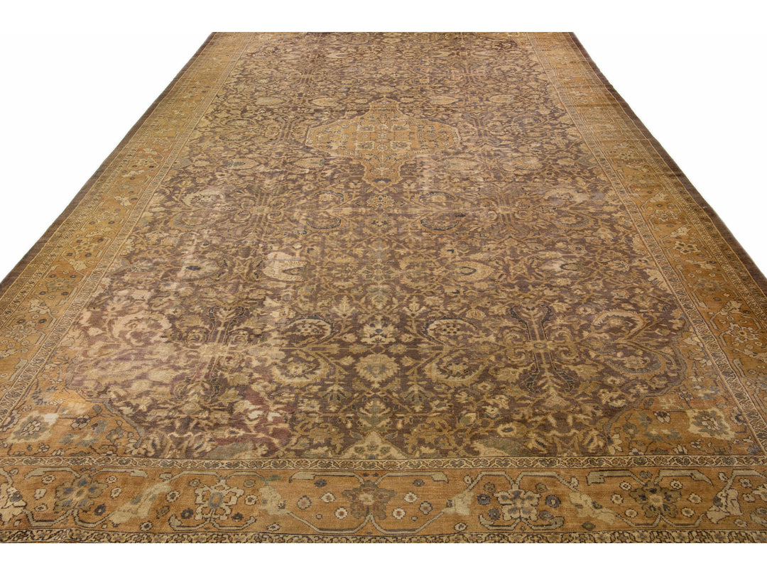 Antique Sultanabad Wool Rug 13 X 22