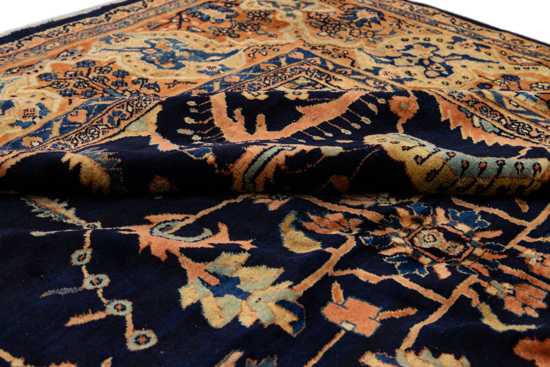 Antique Sarouk Wool Rug 11 X 14