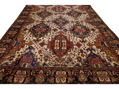 Antique Bakhtiari Wool Rug 14 X 20