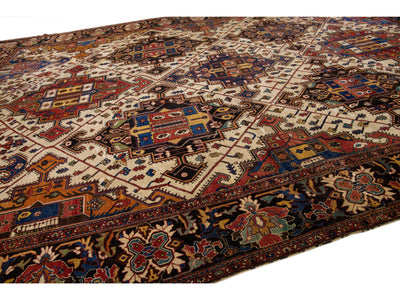 Antique Bakhtiari Wool Rug 14 X 20