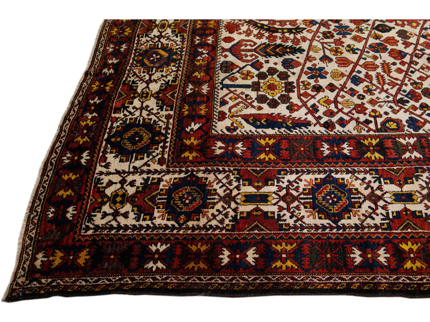 Antique Bakhtiari Wool Rug 13 X 21