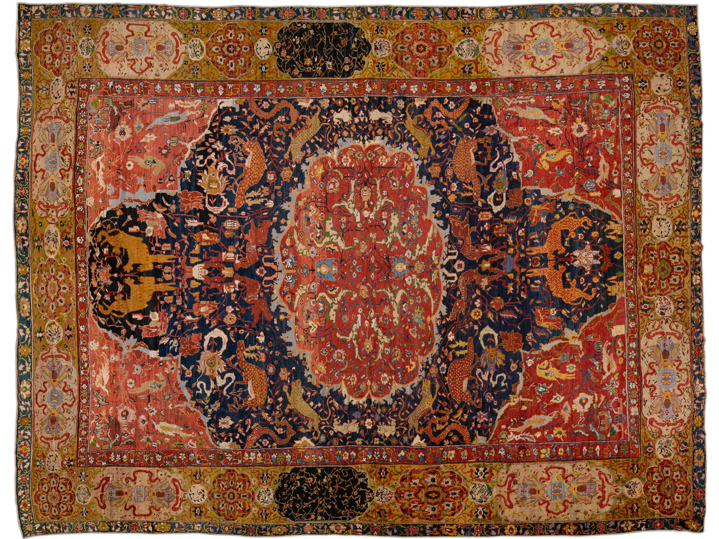 Multicolor Antique Sultanabad Handmade Mendallion Persian Wool Rug