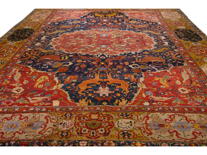 Antique Sultanabad Wool Rug 17 X 22