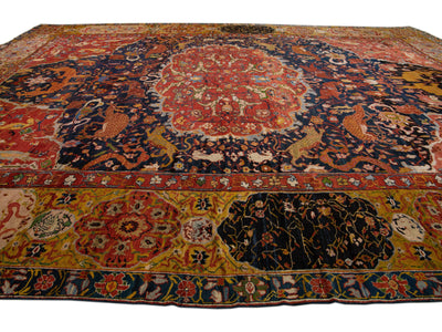 Antique Sultanabad Wool Rug 17 X 22