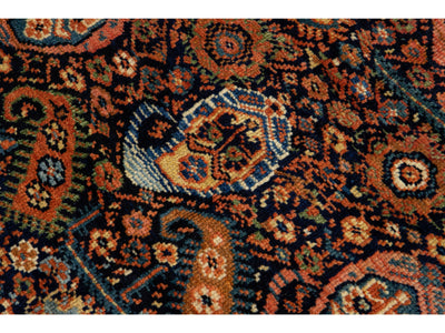 Antique Sarouk Wool Rug 9 X 17