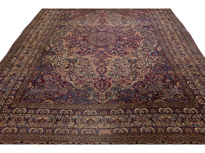 Antique Kerman Wool Rug 13 X 19