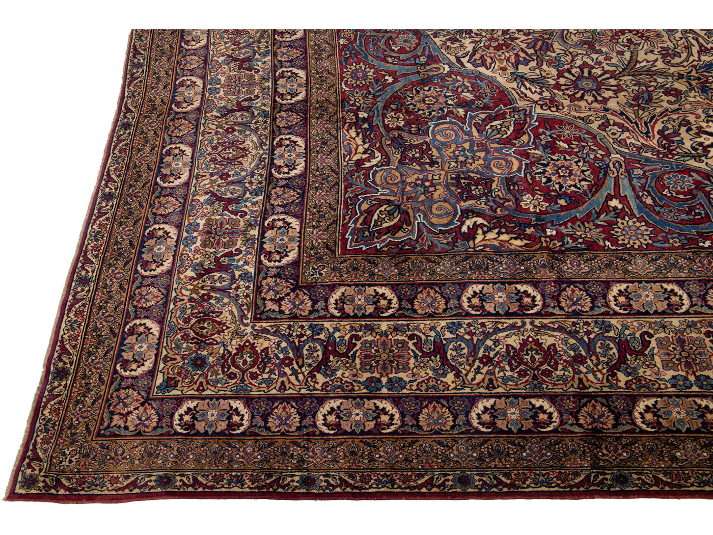Antique Kerman Wool Rug 13 X 19
