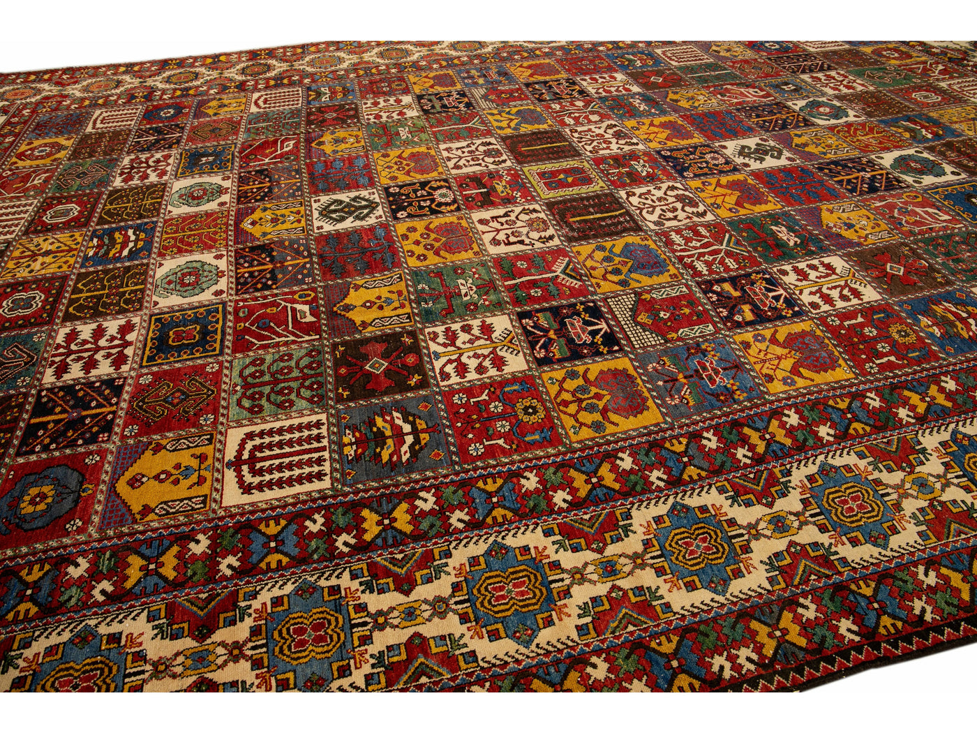 Antique Bakhtiari Persian Wool Rug 14 X 19
