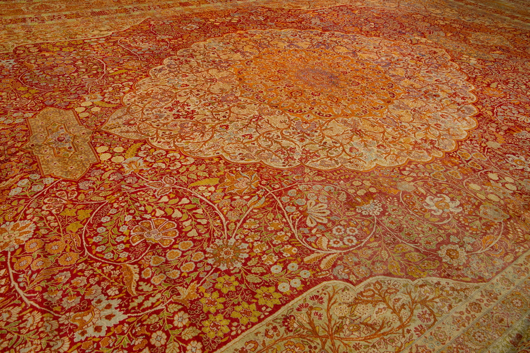 Antique Tabriz Persian Wool Rug  25 X 33