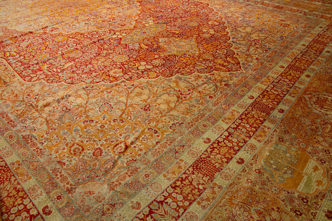 Antique Tabriz Persian Wool Rug  25 X 33