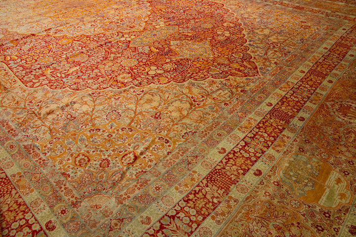 Antique Tabriz Persian Wool Rug  25 X 33