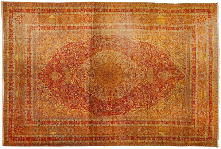Antique Tabriz Persian Wool Rug  25 X 33