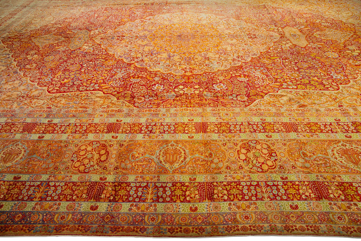 Antique Tabriz Persian Wool Rug  25 X 33
