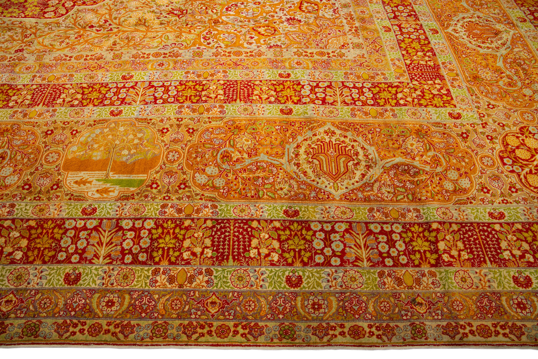 Antique Tabriz Persian Wool Rug  25 X 33