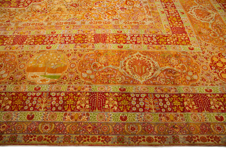 Antique Tabriz Persian Wool Rug  25 X 33