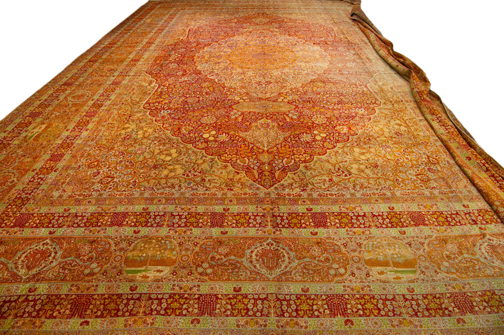 Antique Tabriz Persian Wool Rug  25 X 33
