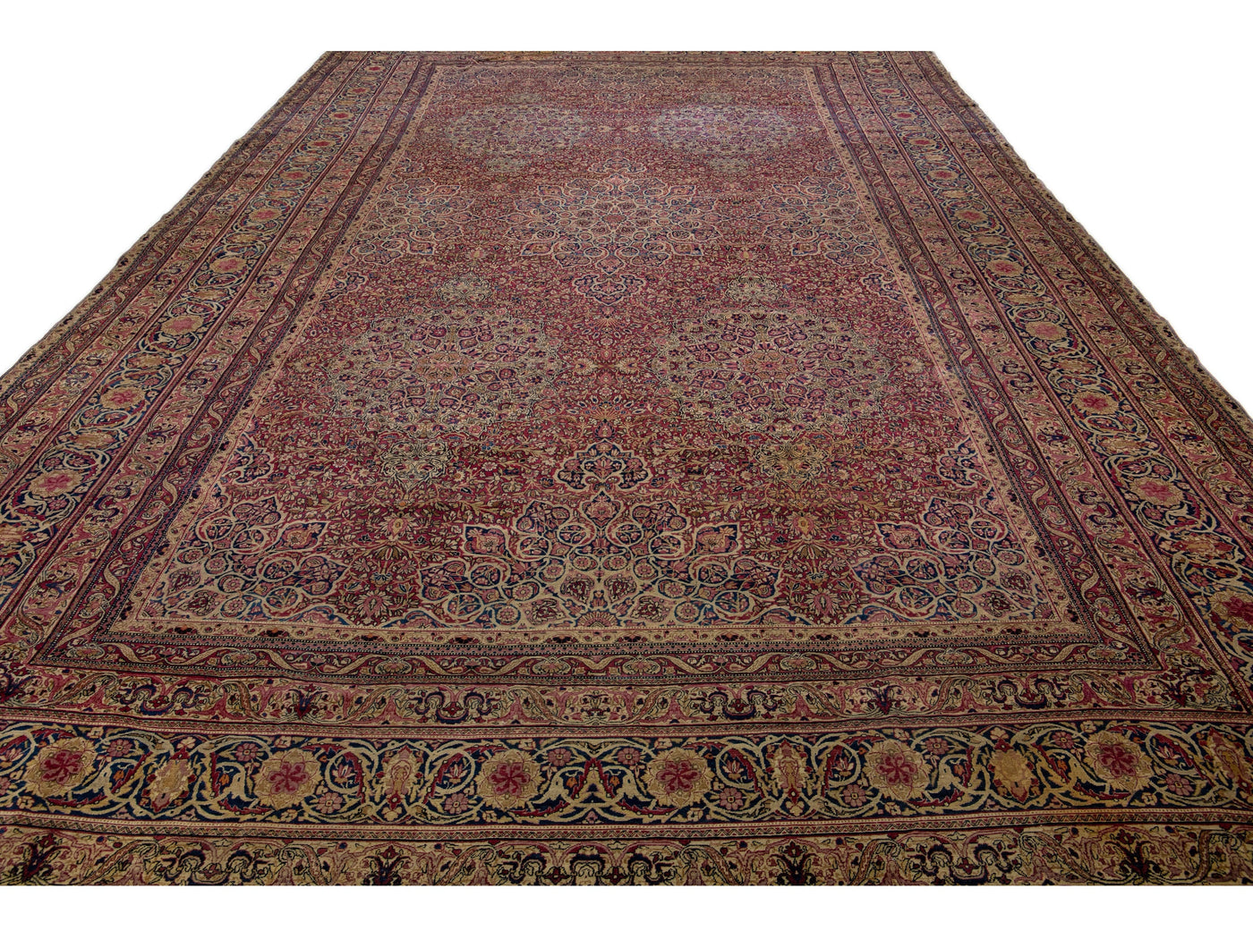 Antique Kerman Wool Rug  14 X 23