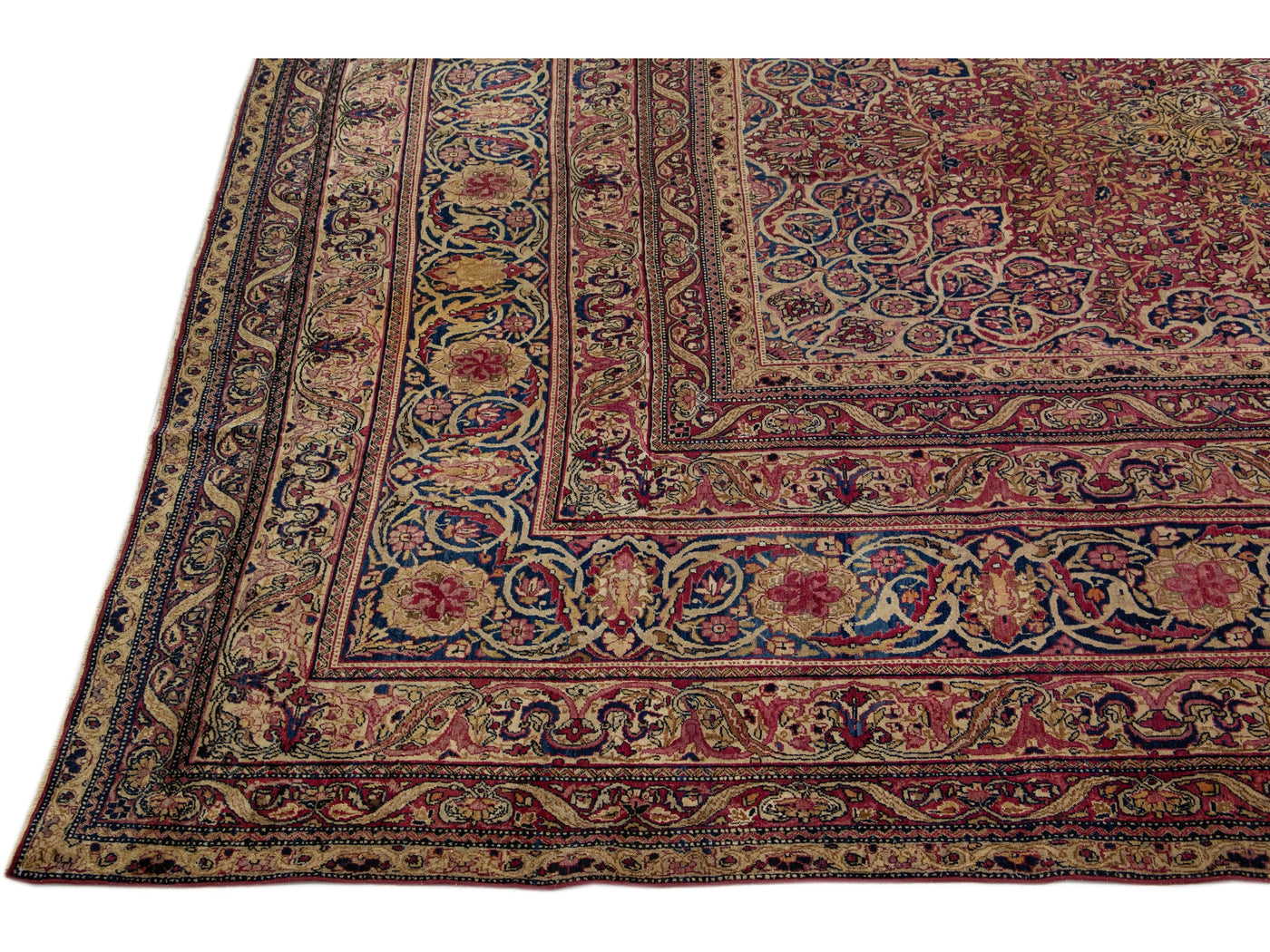 Antique Kerman Wool Rug  14 X 23