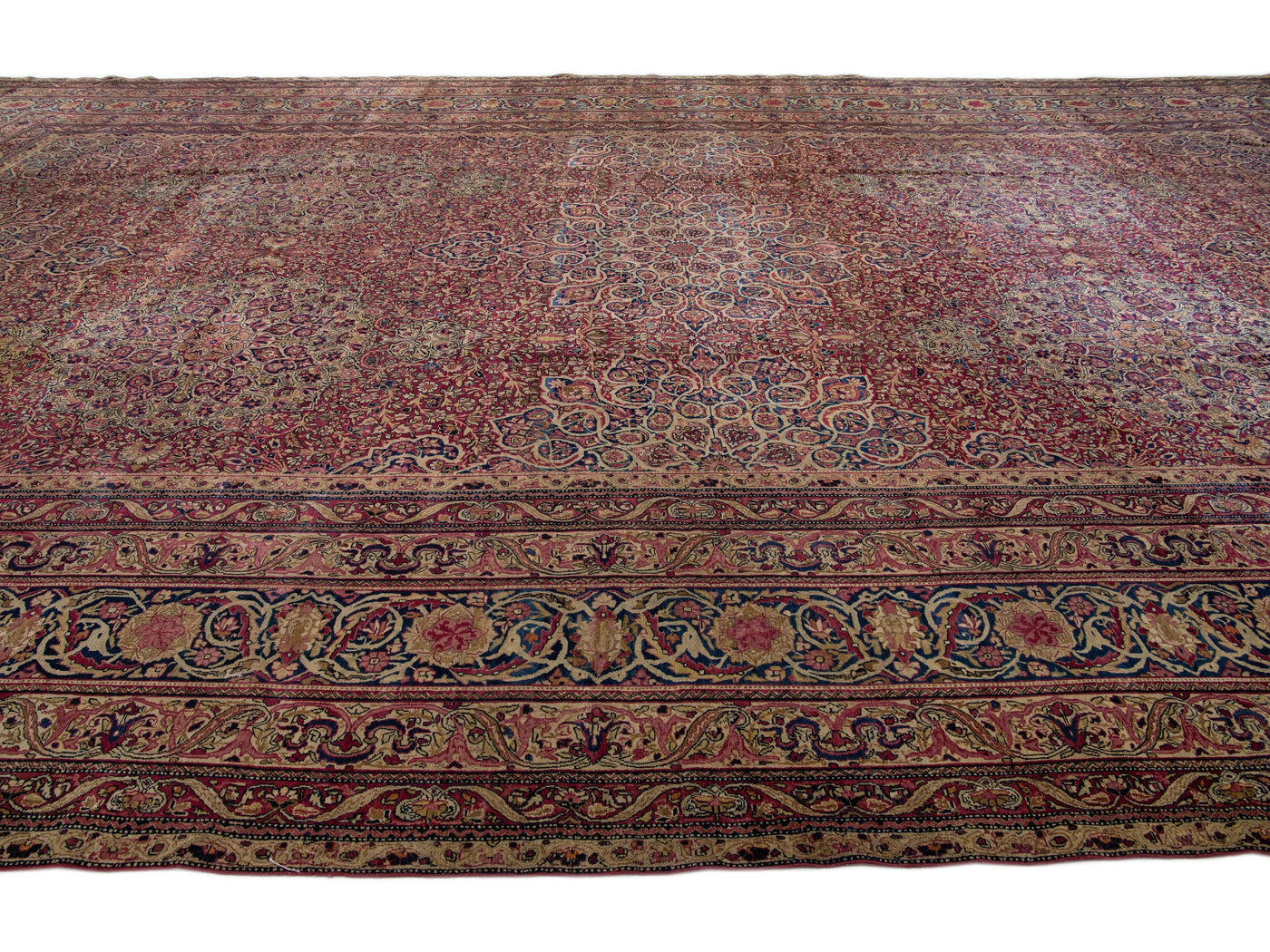 Antique Kerman Wool Rug  14 X 23