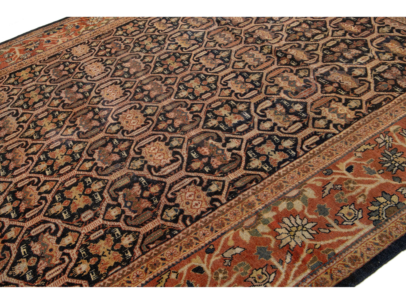 Antique Mahal Wool Rug 10 X 12