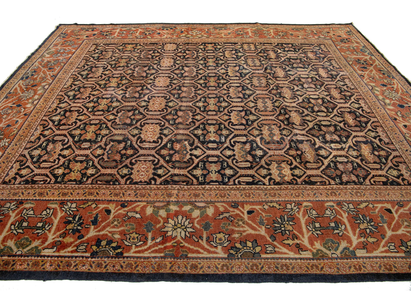 Antique Mahal Wool Rug 10 X 12