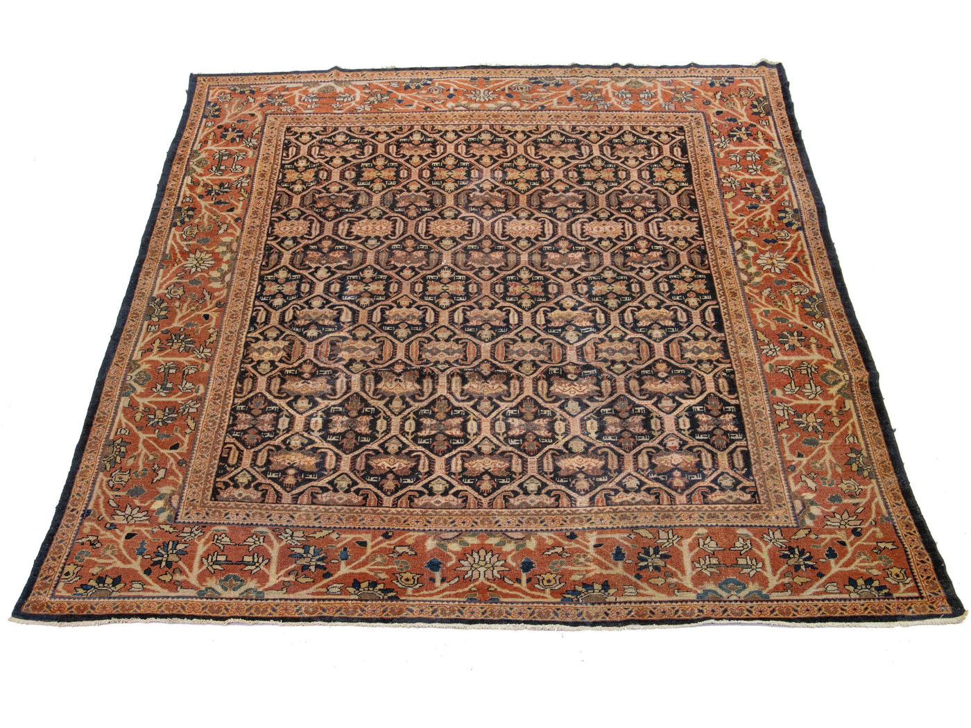 Antique Mahal Wool Rug 10 X 12