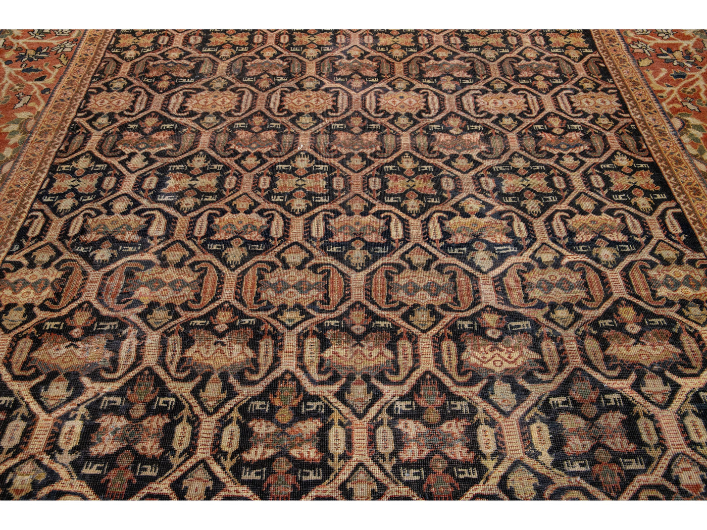 Antique Mahal Wool Rug 10 X 12