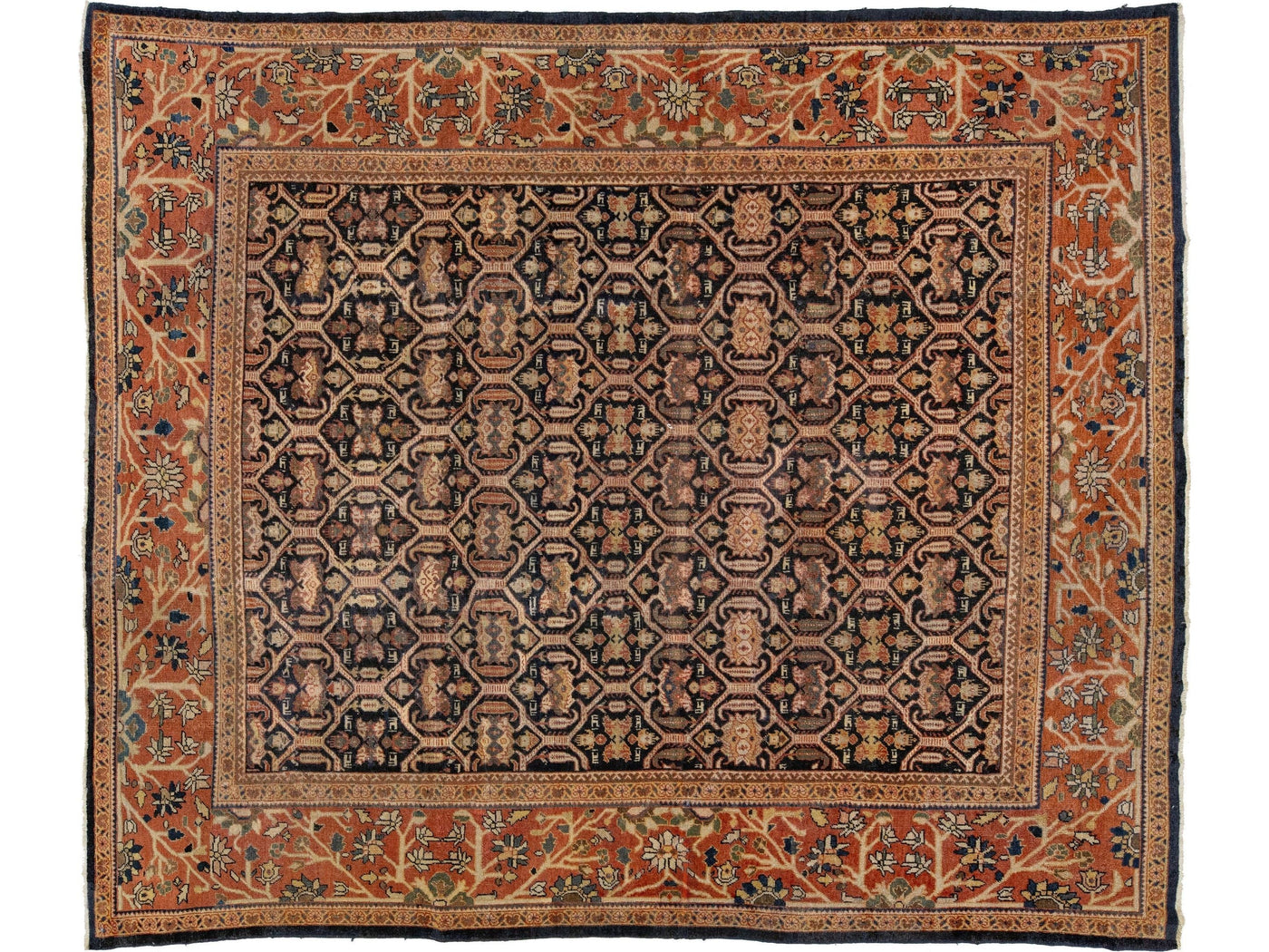 Antique Mahal Wool Rug 10 X 12