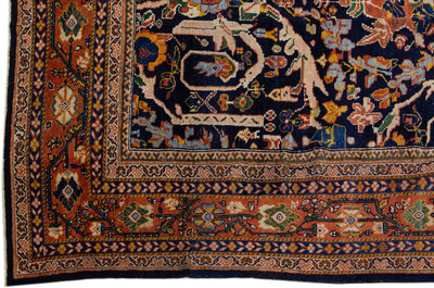 Antique Persian Mahal Wool Rug 14 X 24