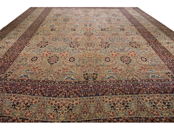 Antique Kerman Wool Rug  16 X 21