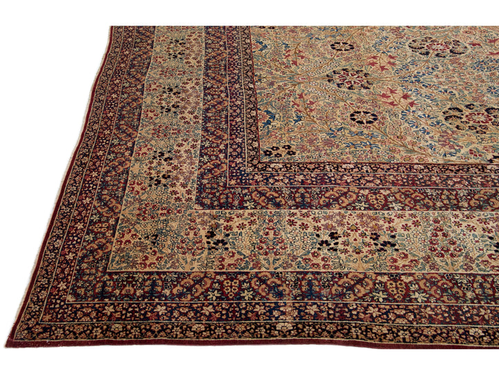 Antique Kerman Wool Rug  16 X 21