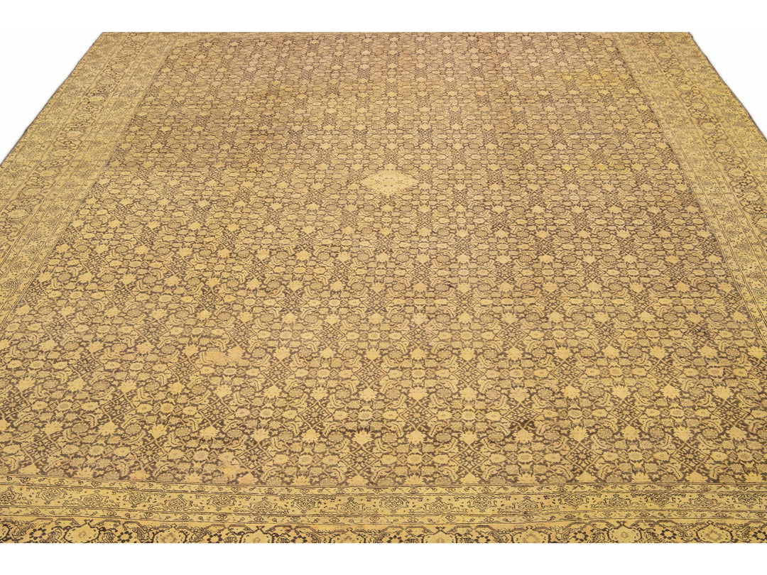 Antique Tabriz Wool Rug 13 X 19