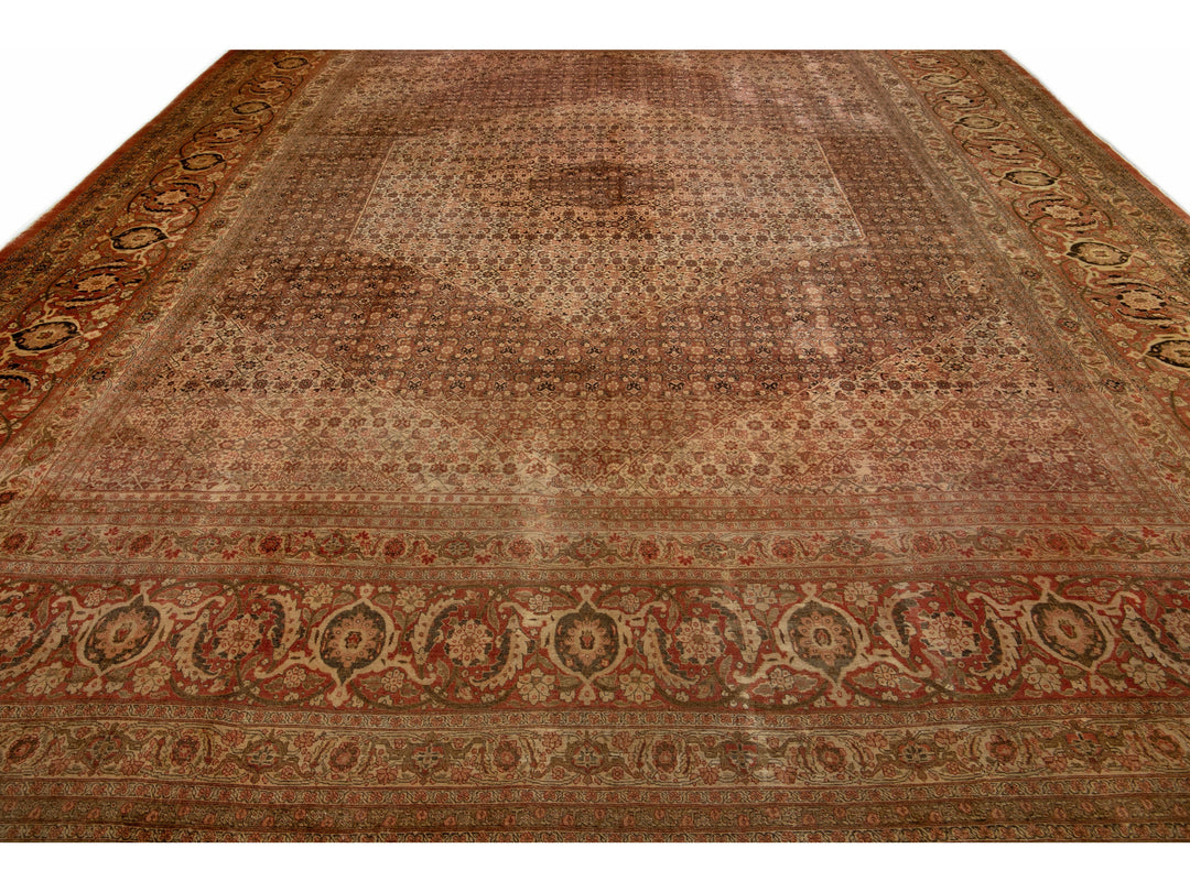 Antique Tabriz Wool Rug 18 X 24