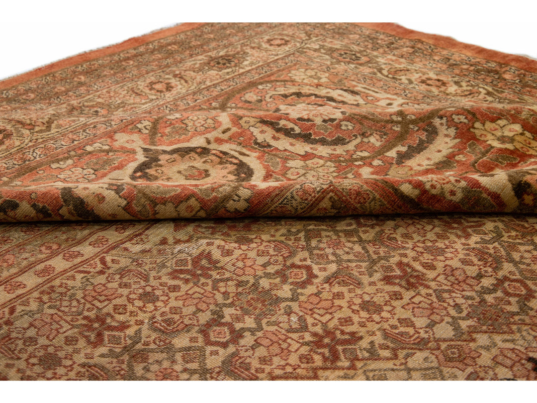 Antique Tabriz Wool Rug 18 X 24