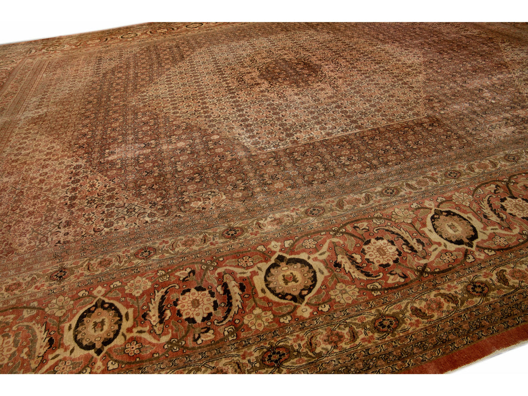 Antique Tabriz Wool Rug 18 X 24