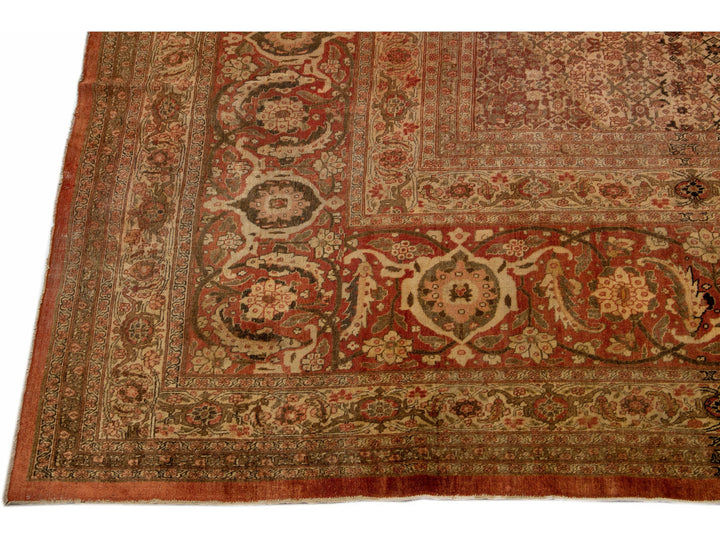 Antique Tabriz Wool Rug 18 X 24