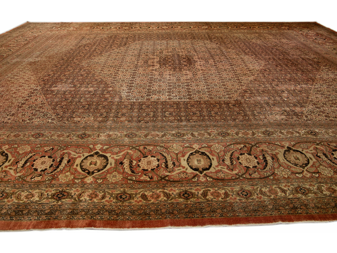 Antique Tabriz Wool Rug 18 X 24