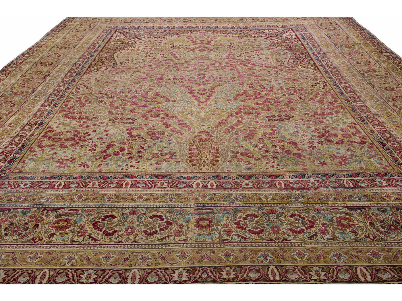 Antique Kerman Wool Rug  14 X 18