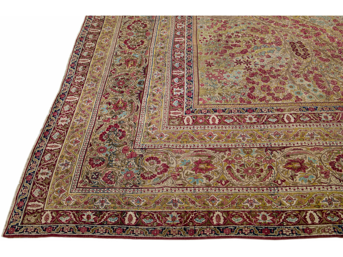 Antique Kerman Wool Rug  14 X 18