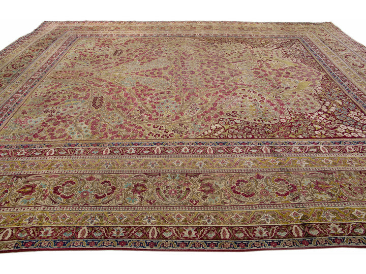 Antique Kerman Wool Rug  14 X 18