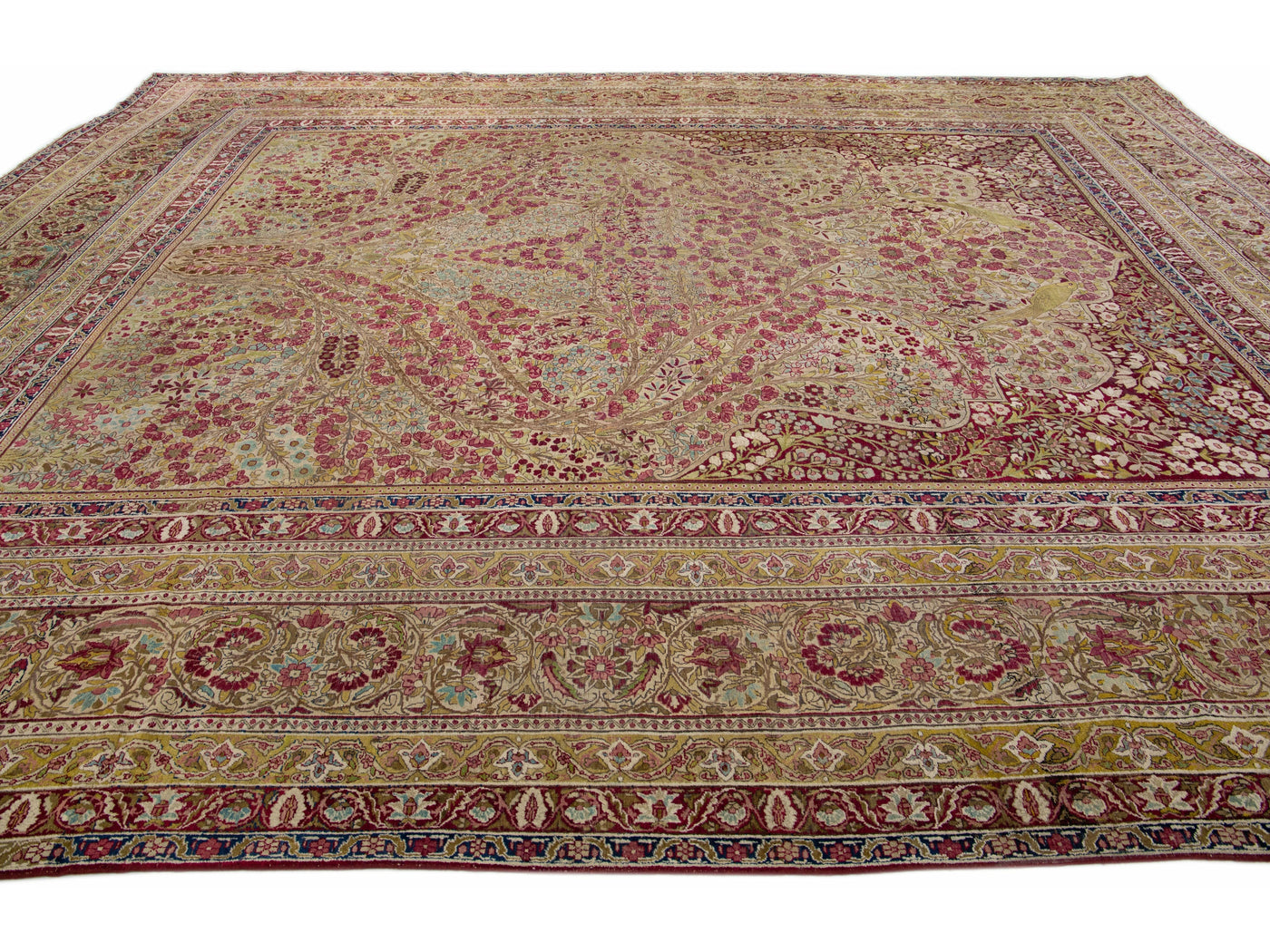 Antique Kerman Wool Rug  14 X 18