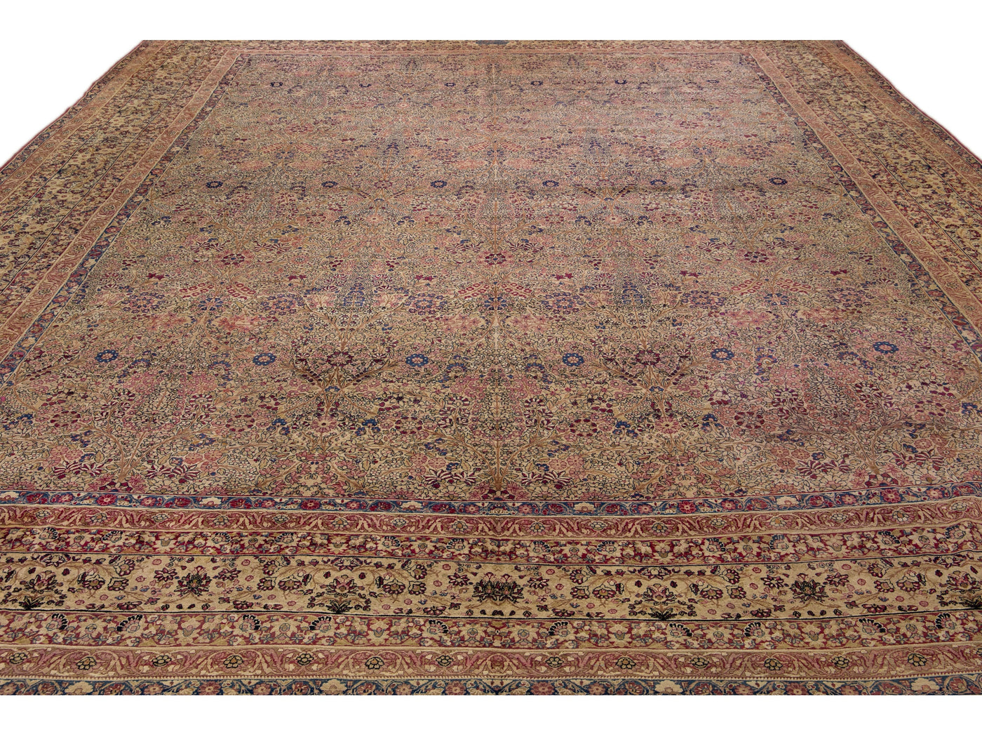 Antique Kerman Wool Rug  17 X 21