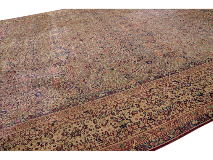 Antique Kerman Wool Rug  17 X 21
