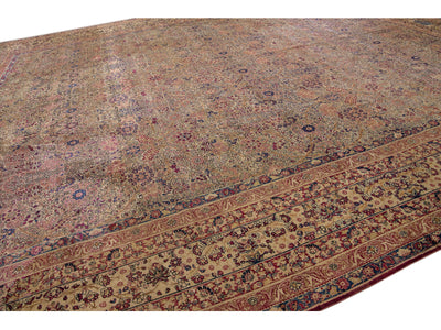 Antique Kerman Wool Rug  17 X 21